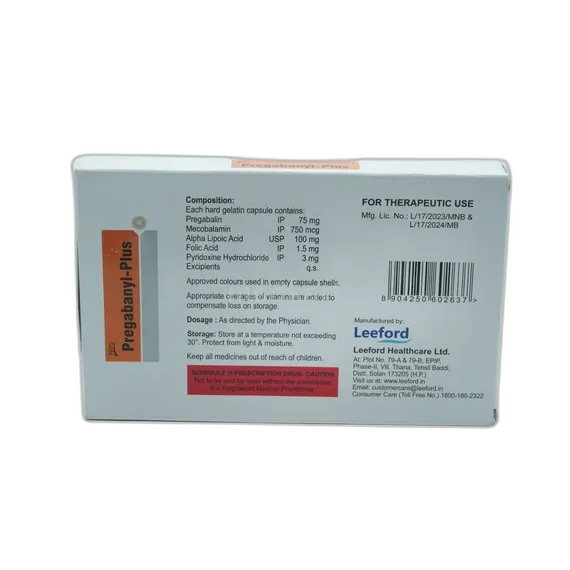 pregabanyl plus capsule 10's